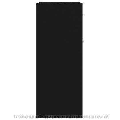 Сайдборд, черен, 60x30x75 см, инженерно дърво