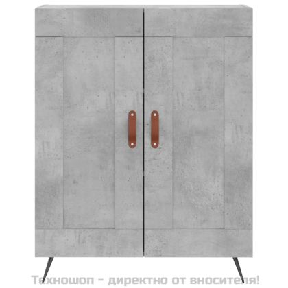 Висок шкаф, бетонно сив, 69,5x34x180 см, инженерно дърво