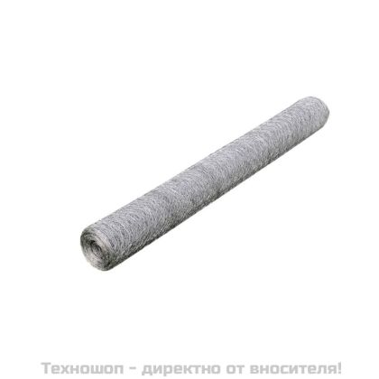 Мрежеста ограда поцинкована стомана шестоъгълник 1x25 м сребро