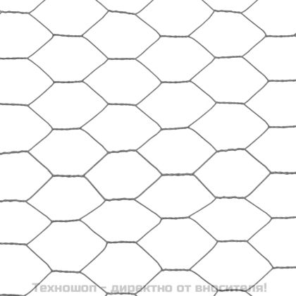 Кокошкарска мрежа, стомана с PVC покритие, 25х0,75 м, сива