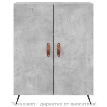 Висок шкаф, бетонно сив, 69,5x34x180 см, инженерно дърво