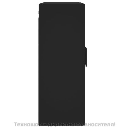 Стенни шкафове, 2 бр, черни, инженерно дърво