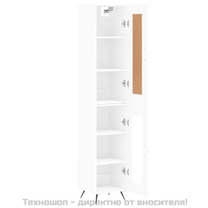 Висок шкаф, бял, 34,5x34x180 см, инженерно дърво