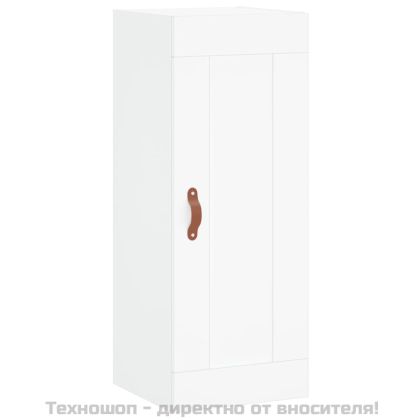 Висок шкаф, бял, 34,5x34x180 см, инженерно дърво