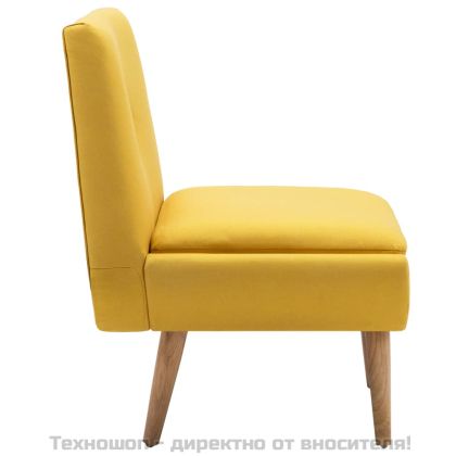 Тапициран стол, жълт, текстил