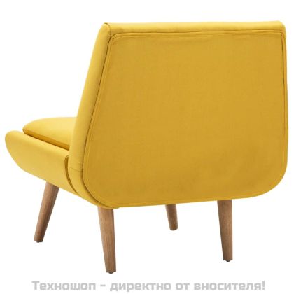 Тапициран стол, жълт, текстил