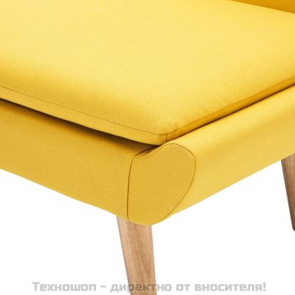 Тапициран стол, жълт, текстил