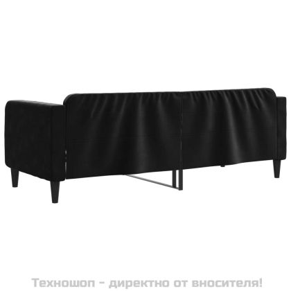 Кушетка, черна, 80x200 см, кадифе