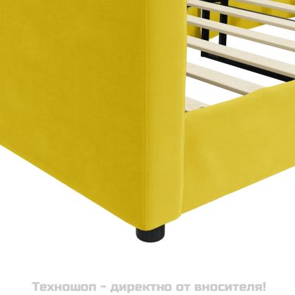 Кушетка, жълта, 80x200 см, кадифе