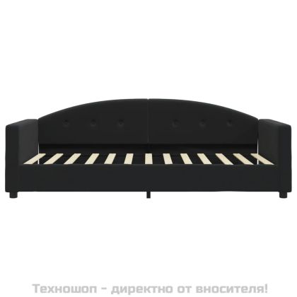 Кушетка, черна, 90x200 см, кадифе