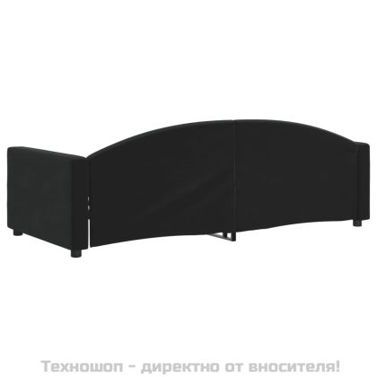 Кушетка, черна, 90x200 см, кадифе