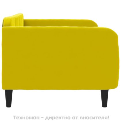 Кушетка, жълта, 100x200 см, кадифе