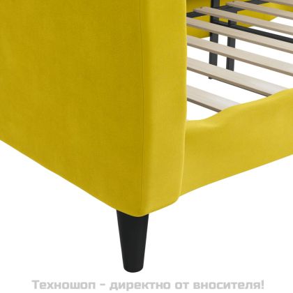 Кушетка, жълта, 100x200 см, кадифе