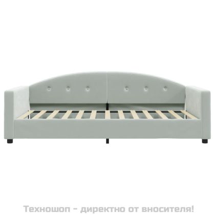 Кушетка, светлосива, 100x200 см, кадифе
