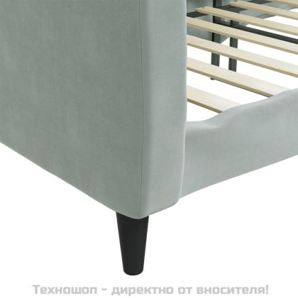 Кушетка, светлосива, 90x200 см, кадифе