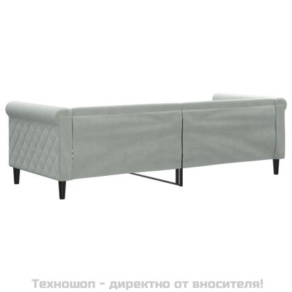Кушетка, светлосива, 80x200 см, кадифе