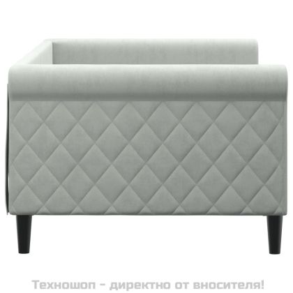 Кушетка, светлосива, 90x200 см, кадифе