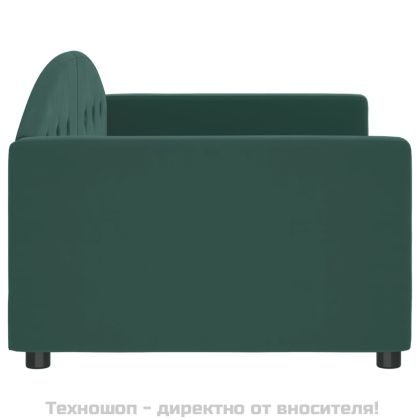 Кушетка, тъмнозелена, 90x200 см, кадифе