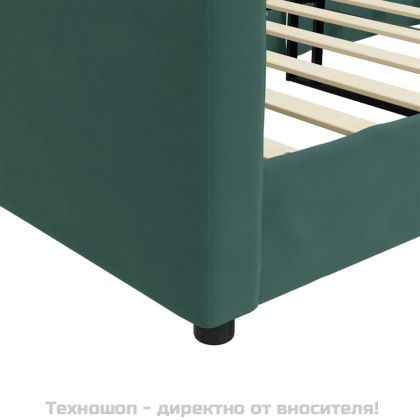 Кушетка, тъмнозелена, 90x200 см, кадифе