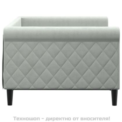 Кушетка, светлосива, 90x190 см, кадифе