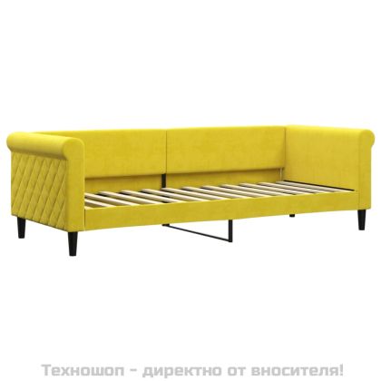 Кушетка, жълта, 80x200 см, кадифе
