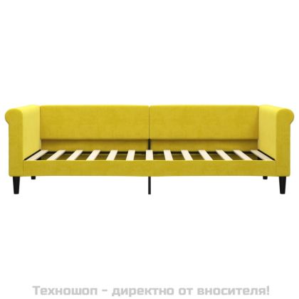 Кушетка, жълта, 80x200 см, кадифе