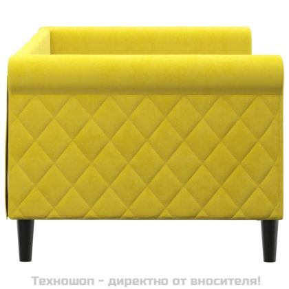 Кушетка, жълта, 80x200 см, кадифе
