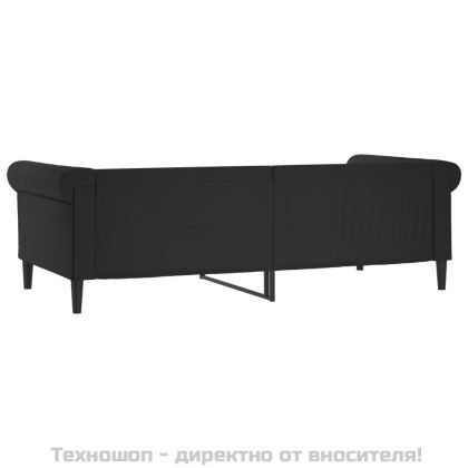 Кушетка, черна, 80x200 см, изкуствена кожа