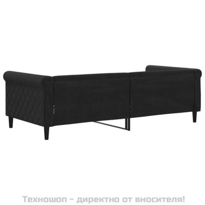 Кушетка, черна, 90x200 см, кадифе