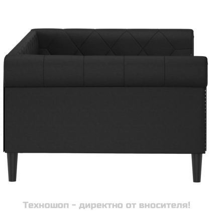 Кушетка, черна, 100x200 см, изкуствена кожа