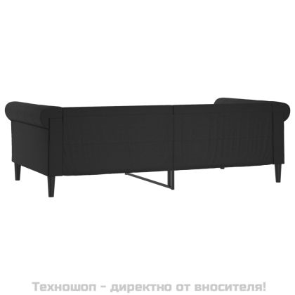Кушетка, черна, 100x200 см, изкуствена кожа