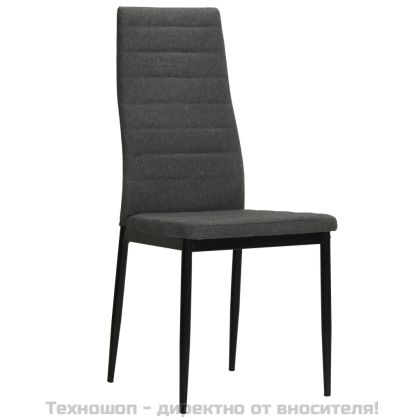 Трапезни столове, 2 бр, тъмносиви, текстил