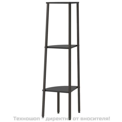 Ъглова етажерка с 3 рафта черна 45,5x31,5x120 см