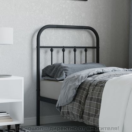 Метална резервна табла за легло, черна, 75 см