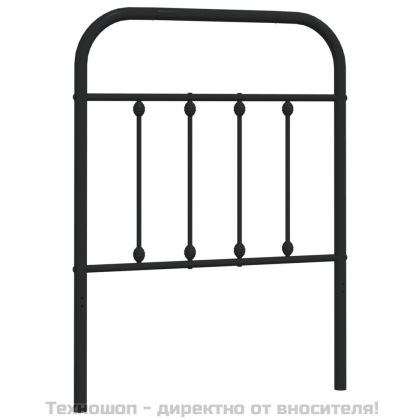 Метална резервна табла за легло, черна, 75 см