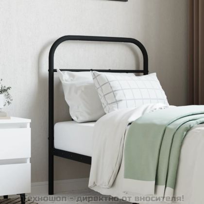 Метална резервна табла за легло, черна, 75 см