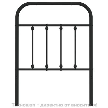 Метална резервна табла за легло, черна, 75 см