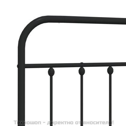 Метална резервна табла за легло, черна, 75 см