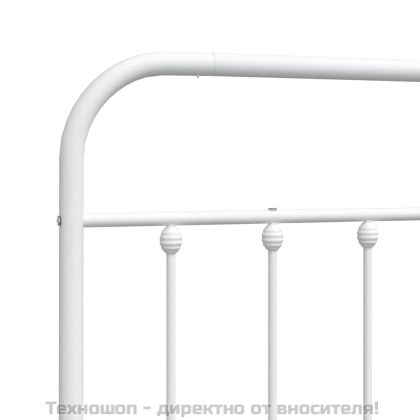 Метална резервна табла за легло, бяла, 75 см
