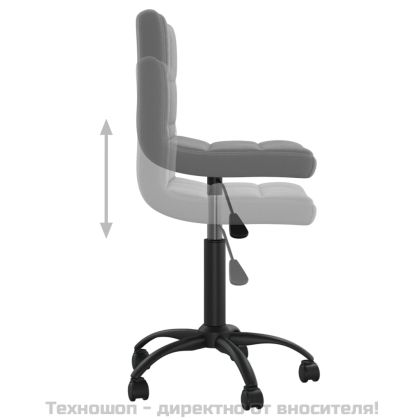 Въртящ се офис стол, тъмносив, кадифе
