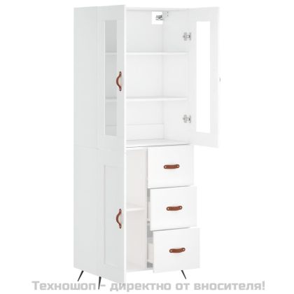 Висок шкаф, бял, 69,5x34x180 см, инженерно дърво