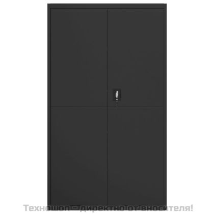 Шкаф за папки черен 105x40x180 см стомана