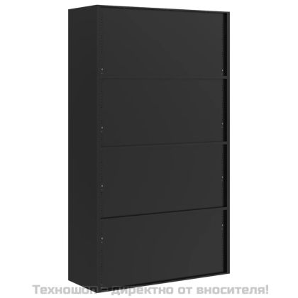 Шкаф за папки черен 105x40x180 см стомана