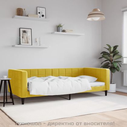 Кушетка, жълта, 90x200 см, кадифе