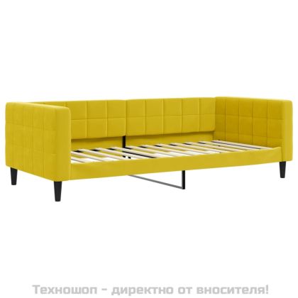 Кушетка, жълта, 90x200 см, кадифе