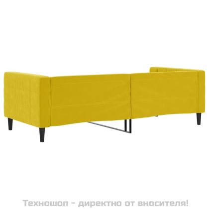Кушетка, жълта, 90x200 см, кадифе