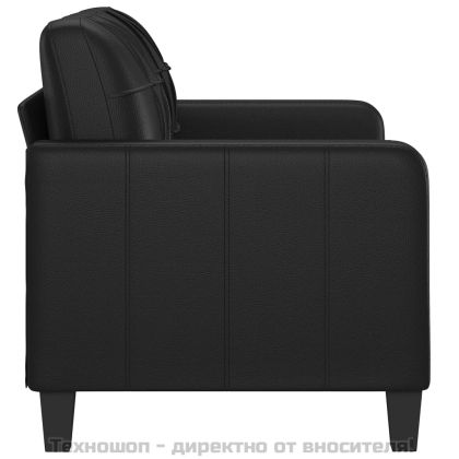 2-местен диван, черен, 120 см, изкуствена кожа