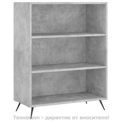 Висок шкаф, бетонно сив, 69,5x34x180 см, инженерно дърво