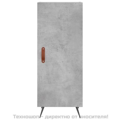 Висок шкаф, бетонно сив, 34,5x34x180 см, инженерно дърво
