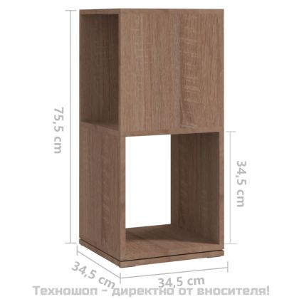 Въртящ се шкаф, дъб сонома, 34,5x34,5x75,5 см, инженерно дърво